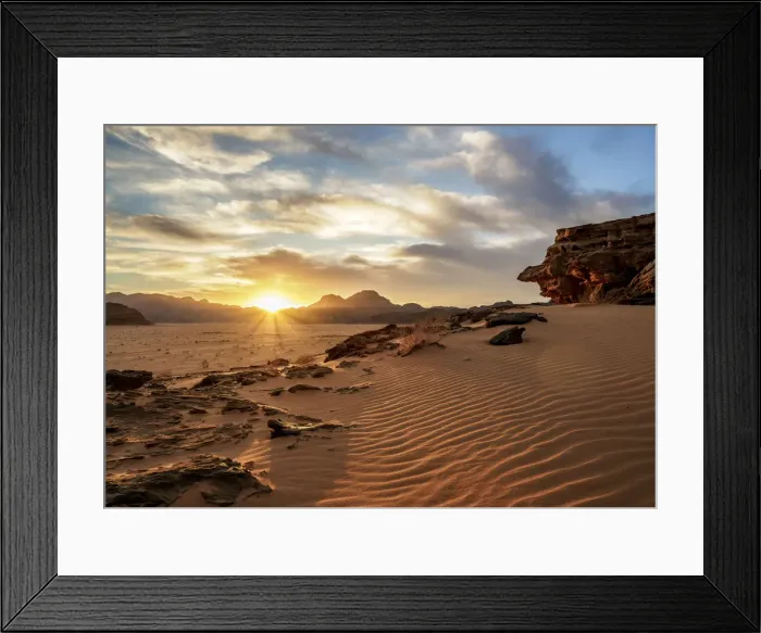 Framed Print : Wadi Rum at sunset, Aqaba Governorate, Jordan Framed Print : Wadi Rum at sunset, Aqaba Governorate, Jordan