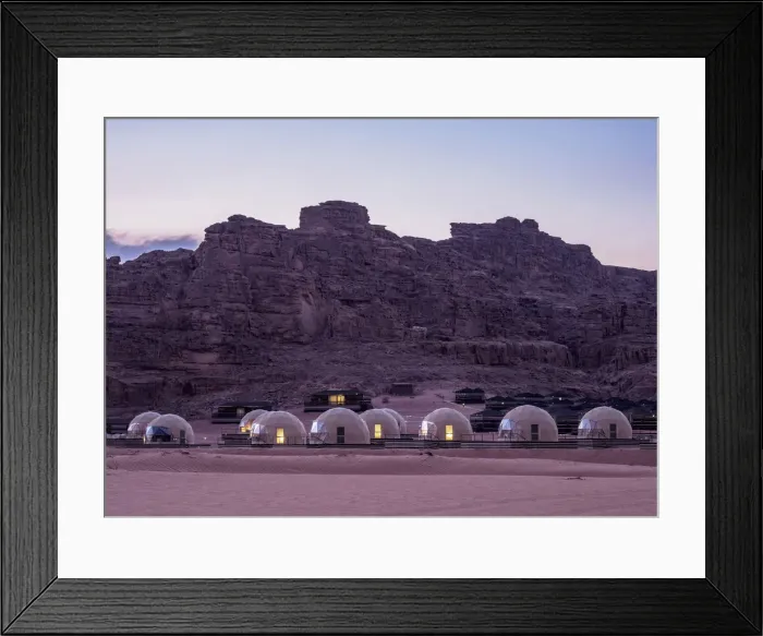 Framed Print : Sun City Camp at dusk, Wadi Rum, Aqaba Governorate, Jordan Framed Print : Sun City Camp at dusk, Wadi Rum, Aqaba Governorate, Jordan