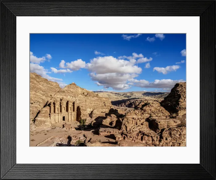 Framed Print : The Monastery, Ad-Deir, elevated view, Petra, Ma an Governorate, Jordan Framed Print : The Monastery, Ad-Deir, elevated view, Petra, Ma an Governorate, Jordan