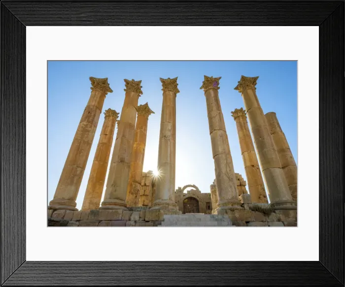 Framed Print : Jordan, Jerash Governorate, Jerash. Columns in the ancient Roman city of Gerasa Framed Print : Jordan, Jerash Governorate, Jerash. Columns in the ancient Roman city of Gerasa
