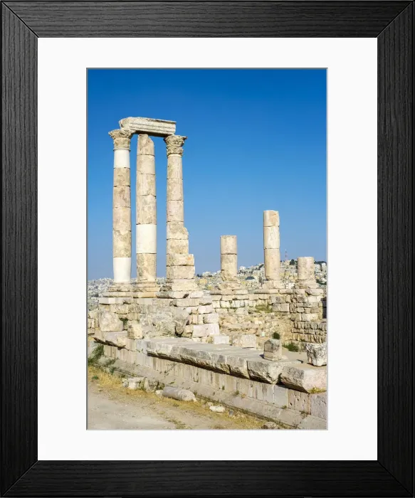 Framed Print : Jordan, Amman Governorate, Amman. Temple of Hercules at the Amman Citadel Framed Print : Jordan, Amman Governorate, Amman. Temple of Hercules at the Amman Citadel