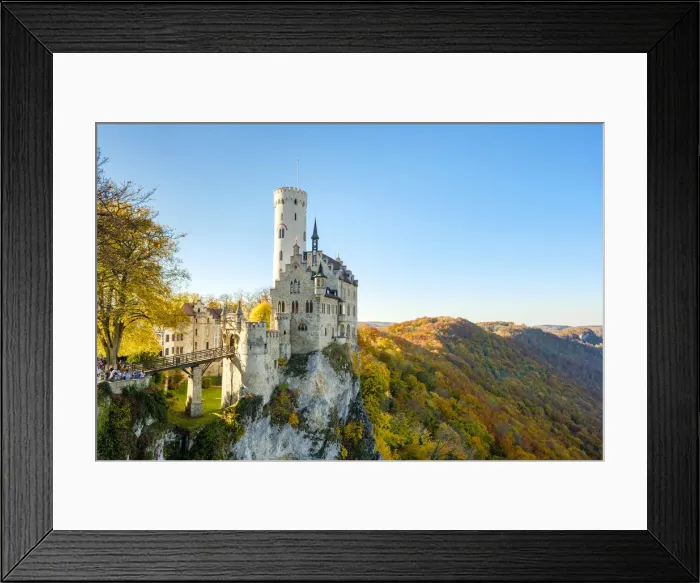 Framed Print : Schloss Lichtenstein castle in autumn, Reutlingen, Baden-Worttemberg, Germany Framed Print : Schloss Lichtenstein castle in autumn, Reutlingen, Baden-Worttemberg, Germany