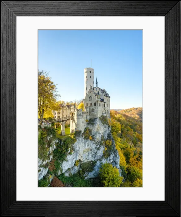 Framed Print : Schloss Lichtenstein castle in autumn, Reutlingen, Baden-WAzorttemberg, Germany Framed Print : Schloss Lichtenstein castle in autumn, Reutlingen, Baden-WAzorttemberg, Germany
