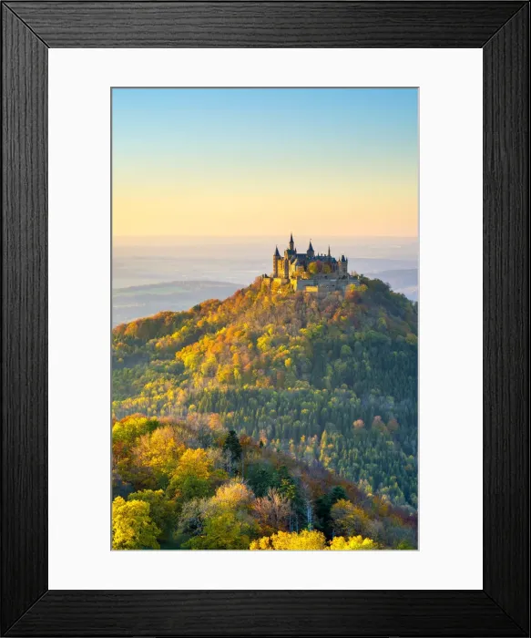 Framed Print : Burg Hohenzollern Castle at sunset, Bisingen, Baden-Worttemberg, Germany