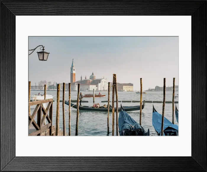 Framed Print : Gondola with tourists at bacino di San Marco with the island of San Giorgio Maggiore Framed Print : Gondola with tourists at bacino di San Marco with the island of San Giorgio Maggiore