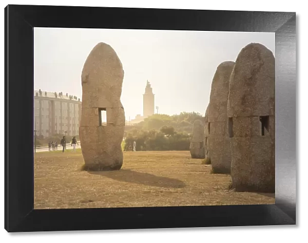 Spain, Galicia, La Coruna, Torre de Hercules area, Archeological Park with menhir