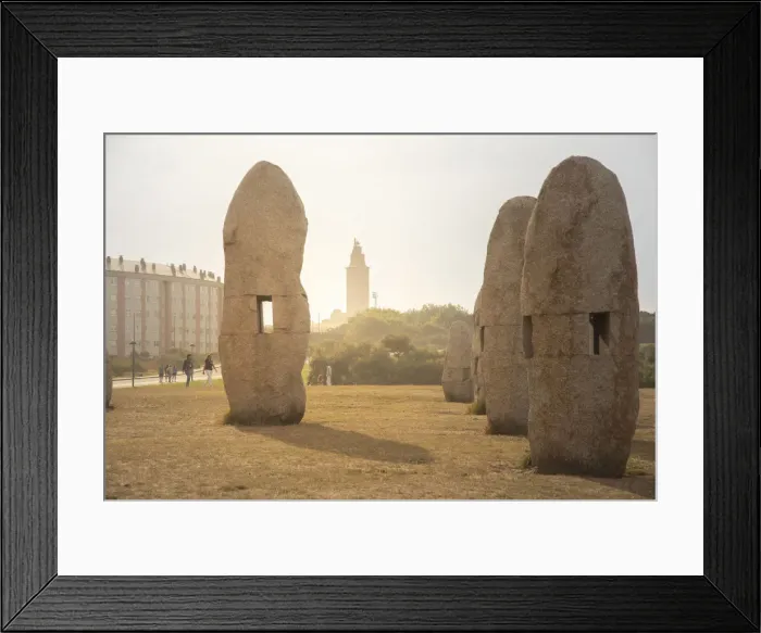 Framed Print : Spain, Galicia, La Coruna, Torre de Hercules area, Archeological Park with menhir Framed Print : Spain, Galicia, La Coruna, Torre de Hercules area, Archeological Park with menhir