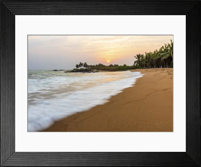 Framed Print : Africa, Ghana, Elmina and surroundings. A beach at sunset Framed Print : Africa, Ghana, Elmina and surroundings. A beach at sunset