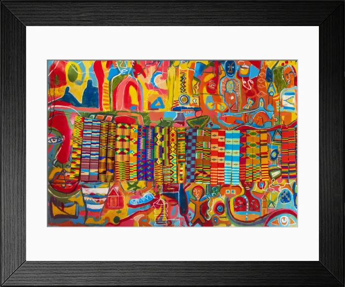 Framed Print : Africa, Ghana, Volta Region. Kente cloths for sale in the Kente weavers village Framed Print : Africa, Ghana, Volta Region. Kente cloths for sale in the Kente weavers village