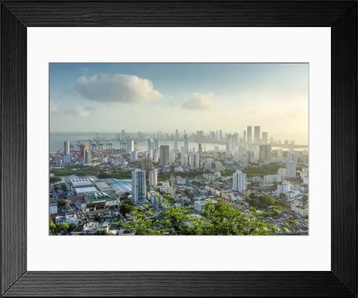 Framed Print : Colombia, Caribbean coast, Cartagena, Caribbean, view of the skyline of the port Framed Print : Colombia, Caribbean coast, Cartagena, Caribbean, view of the skyline of the port