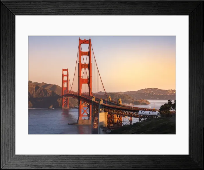 Framed Print : The Golden Gate Bridge during sunrise. Marin county, San Francisco, Northern California Framed Print : The Golden Gate Bridge during sunrise. Marin county, San Francisco, Northern California