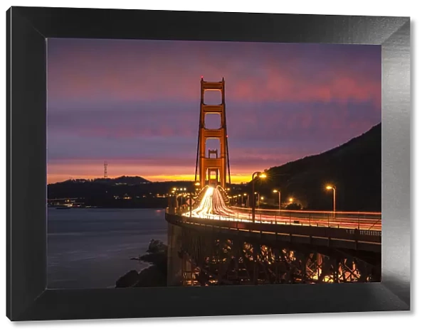 Golden Gate Bridge at evening, Marin County, San Francisco, California, USA