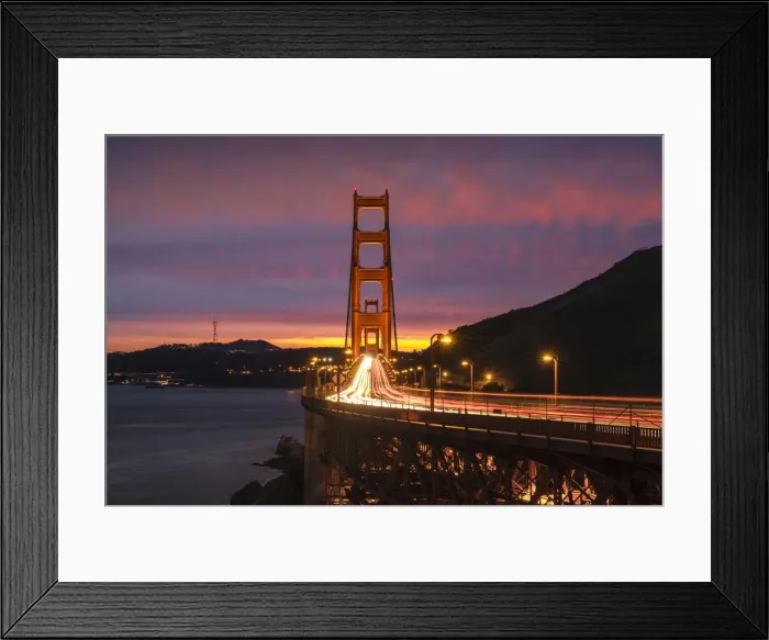 Framed Print : Golden Gate Bridge at evening, Marin County, San Francisco, California, USA Framed Print : Golden Gate Bridge at evening, Marin County, San Francisco, California, USA