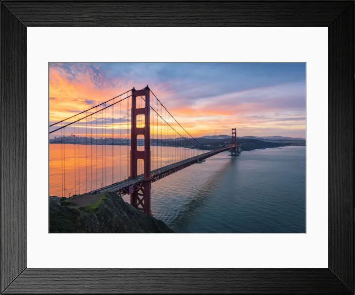 Framed Print : Golden Gate Bridge during sunrise. Marin County, San Francisco, Northern California, USA Framed Print : Golden Gate Bridge during sunrise. Marin County, San Francisco, Northern California, USA