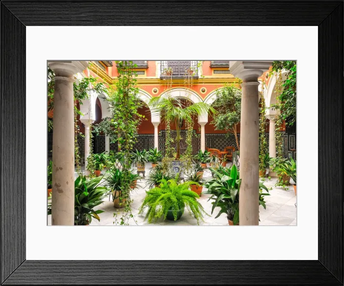 Framed Print : courtyard in Seville, Andalusia, Spain, Europe