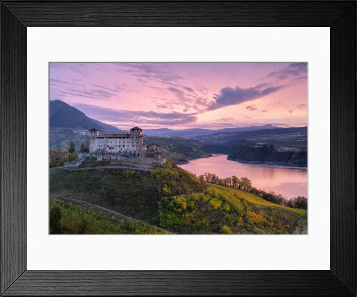 Framed Print : Medieval Castle in Cles Europe, Italy, Trentino, Trento province, Non valley, Cles