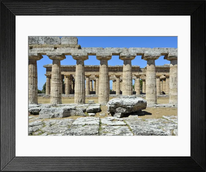 Framed Print : Temple of Hera II ( or Temple of Neptune or Temple of Poseidon), in Paestum, Province Framed Print : Temple of Hera II ( or Temple of Neptune or Temple of Poseidon), in Paestum, Province