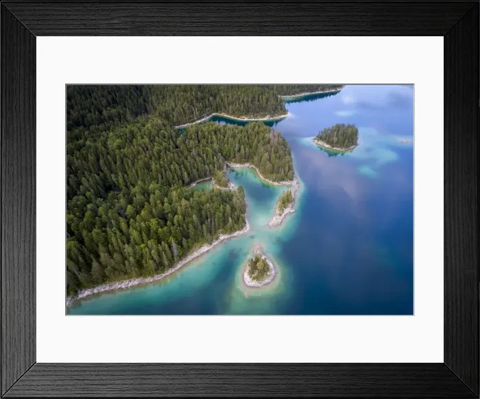 Framed Print : Aerial view of Eibsee, Garmisch Partenkirchen, Bayern, Germany Framed Print : Aerial view of Eibsee, Garmisch Partenkirchen, Bayern, Germany