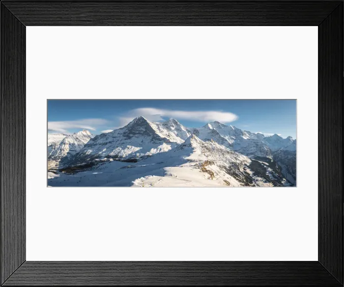 Framed Print : Mannlichen, Berner Oberland, canton of Bern, Switzerland. View over mount Eiger, MAonch Framed Print : Mannlichen, Berner Oberland, canton of Bern, Switzerland. View over mount Eiger, MAonch