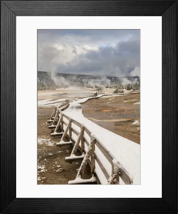 Framed Print : Old Faithful boardwalk, Old faithful, Upper Geyser Basin, Yellowstone National Park Framed Print : Old Faithful boardwalk, Old faithful, Upper Geyser Basin, Yellowstone National Park