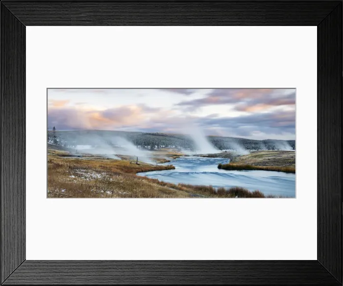 Framed Print : Geysers on the Firehole river, Midway Geyser Basin, Yellowstone National Park, Wyoming Framed Print : Geysers on the Firehole river, Midway Geyser Basin, Yellowstone National Park, Wyoming