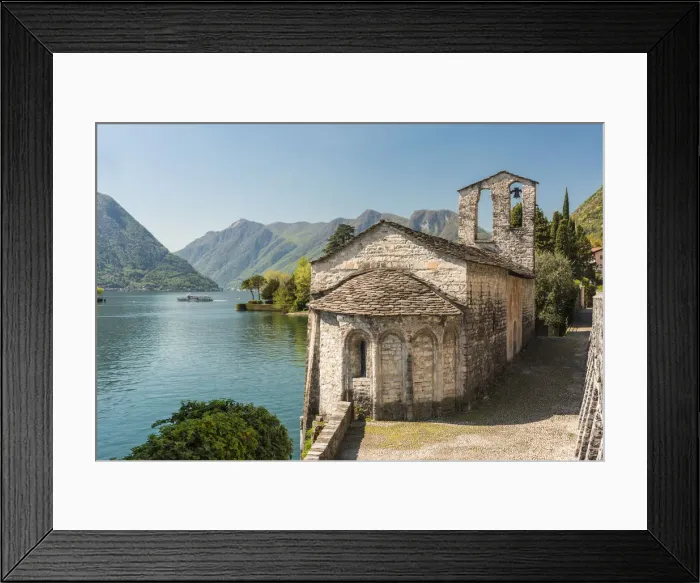 Framed Print : Romanesque church of San Giacomo in Spurano, Ossuccio, Como province, Lombardy, italy Framed Print : Romanesque church of San Giacomo in Spurano, Ossuccio, Como province, Lombardy, italy