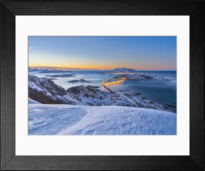 Framed Print : Sommaroy Island at dusk, Tromso, Halogaland district, Troms county, Northern Norway Framed Print : Sommaroy Island at dusk, Tromso, Halogaland district, Troms county, Northern Norway