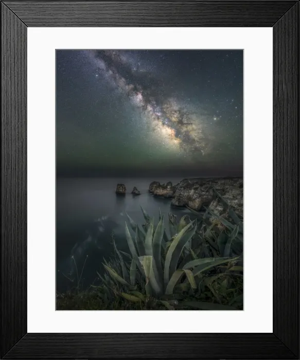 Framed Print : Ponta de piedade, Algarve, South Portugal, Portugal, Europe, Milky Way