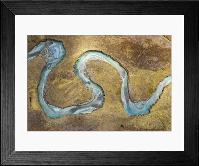 Framed Print : Aerial view of Preda Rossa valley and its winding Duino stream
