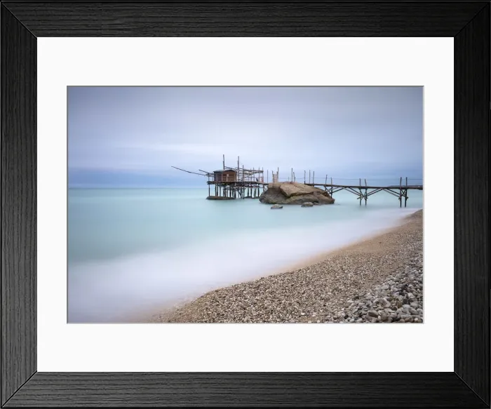 Framed Print : Italy, Abruzzo, Trabocchi coast, stilt fishing huts near Ortona