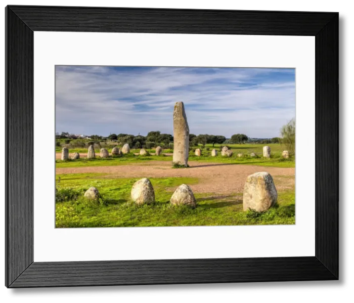 Framed Print : The Megalithic monuments of the Cromlech, Xarez, Monsaraz, Alentejo, Portugal Framed Print : The Megalithic monuments of the Cromlech, Xarez, Monsaraz, Alentejo, Portugal