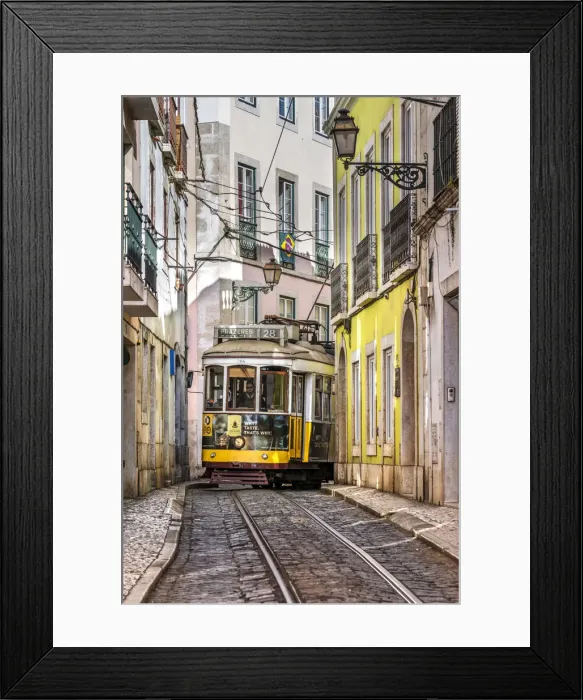 Framed Print : Tramway, Alfama district, Lisbon, Portugal