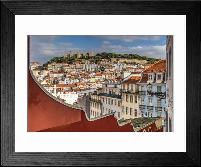 Framed Print : City skyline with Sao Jorge Castle, Lisbon, Portugal Framed Print : City skyline with Sao Jorge Castle, Lisbon, Portugal