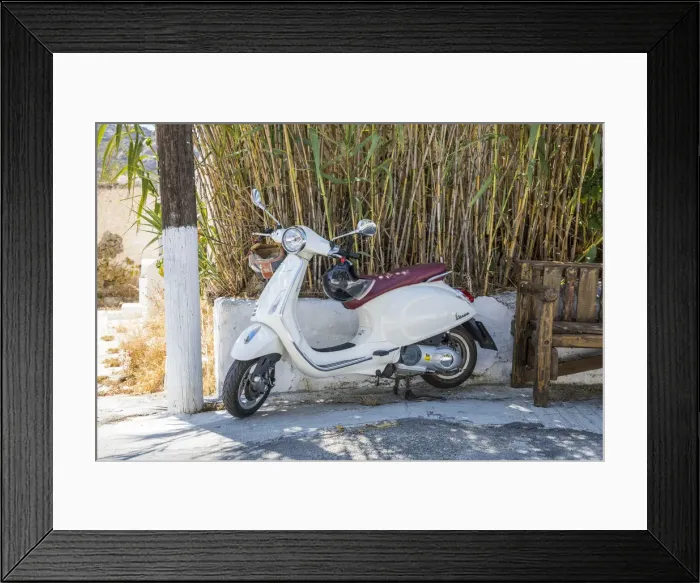Framed Print : Vespa, Ano Mera, Mykonos, Cyclade Islands, Greece Framed Print : Vespa, Ano Mera, Mykonos, Cyclade Islands, Greece
