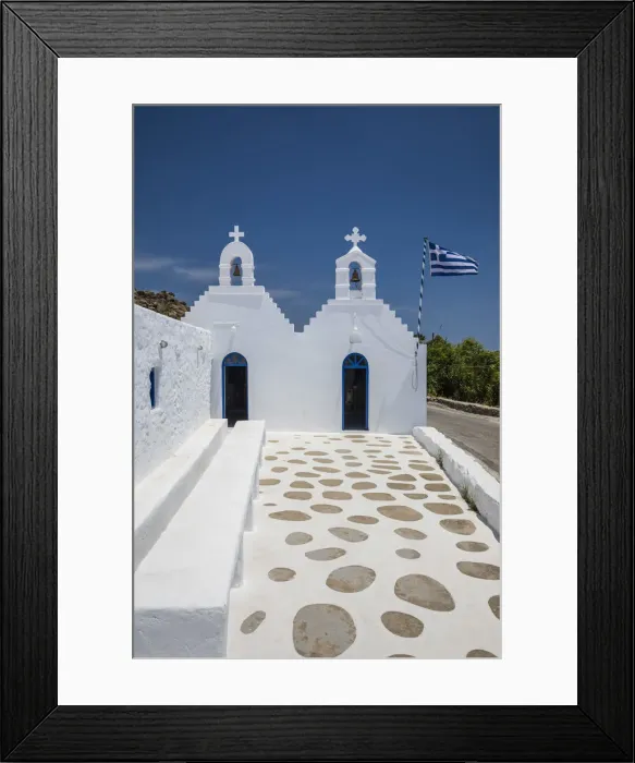 Framed Print : Greek Orthodox chapel, Mykonos, Cyclade Islands, Greece