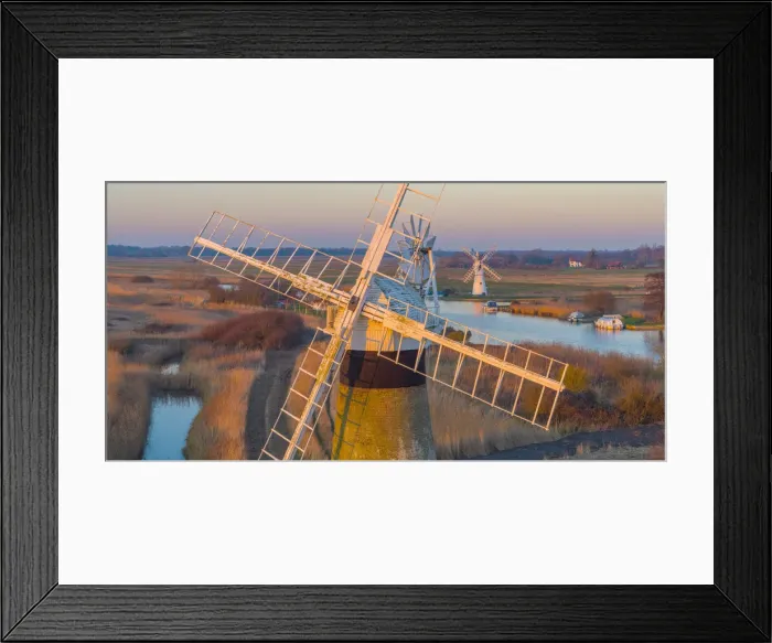 Framed Print : UK, England, East Anglia, Norfolk, Norfolk Broads, Thurne, St Benets Level Drainage Mill