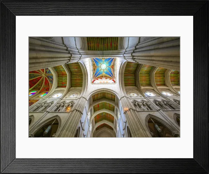 Framed Print : Interior and The Square Cupola of Almudena Cathedral, Madrid, Spain Framed Print : Interior and The Square Cupola of Almudena Cathedral, Madrid, Spain