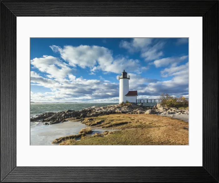 Framed Print : USA, New England, Massachusetts, Cape Ann, Gloucester, Annisquam Lighthouse, late Framed Print : USA, New England, Massachusetts, Cape Ann, Gloucester, Annisquam Lighthouse, late