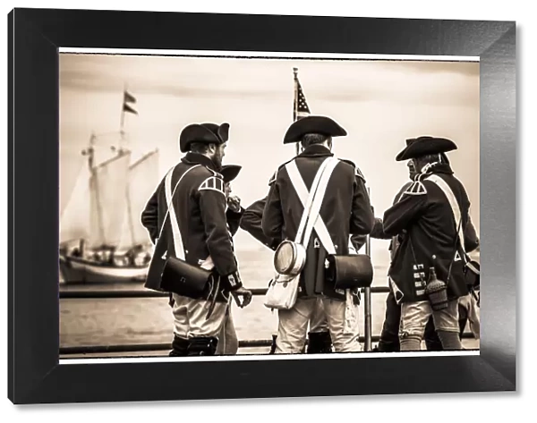 USA, New England, Massachusetts, Cape Ann, Gloucester, re-enactors of the Battle of