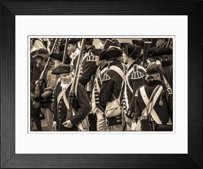 Framed Print : USA, New England, Massachusetts, Cape Ann, Gloucester, re-enactors of the Battle of Framed Print : USA, New England, Massachusetts, Cape Ann, Gloucester, re-enactors of the Battle of