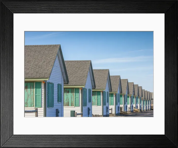 Framed Print : USA, New England, Massachusetts, Cape Cod, Provincetown, vacation cottages along Framed Print : USA, New England, Massachusetts, Cape Cod, Provincetown, vacation cottages along