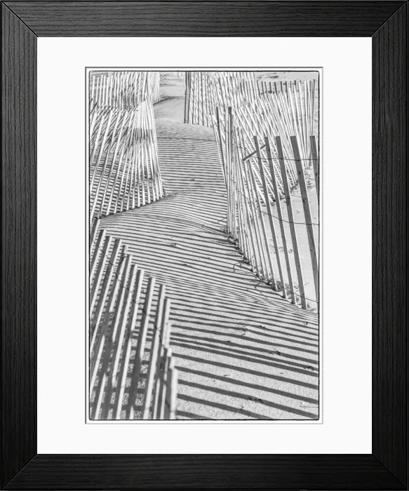 Framed Print : USA, New England, Massachusetts, Nantucket Island, Madaket, Madaket Beach, sand fence