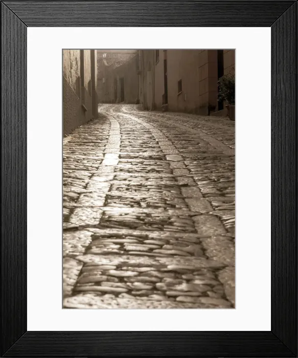 Framed Print : Europe, Italy, Sicily. A foggy morning in the streets of Erice Framed Print : Europe, Italy, Sicily. A foggy morning in the streets of Erice