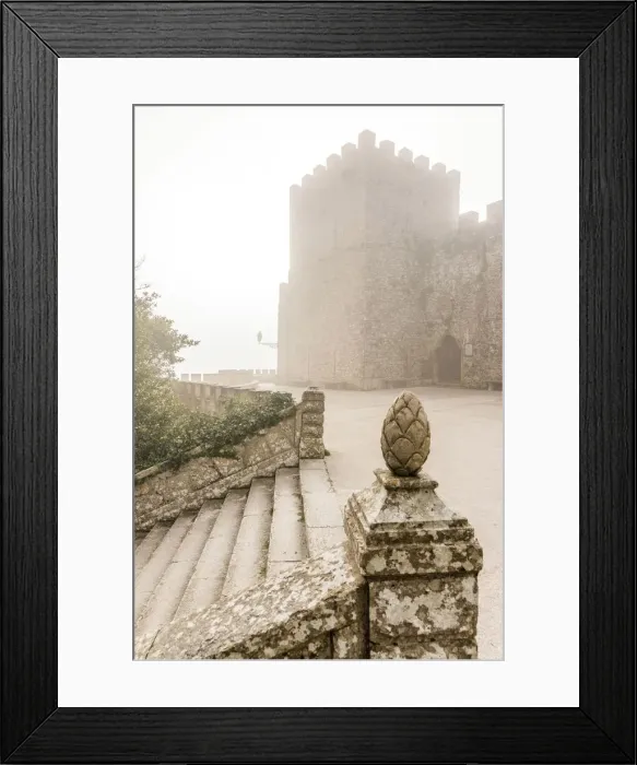 Framed Print : Europe, Italy, Sicily. The castle of Venus in Erice in a typical foggy morning Framed Print : Europe, Italy, Sicily. The castle of Venus in Erice in a typical foggy morning