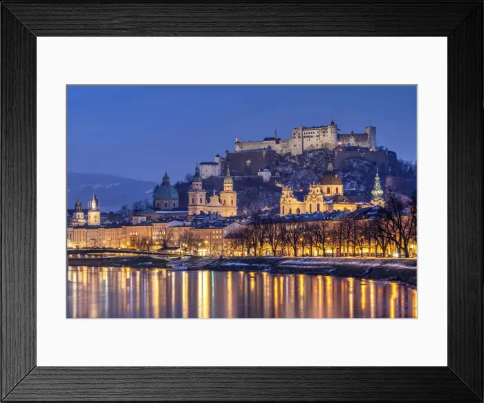 Framed Print : Old town skyline at dusk, Salzburg, Austria Framed Print : Old town skyline at dusk, Salzburg, Austria