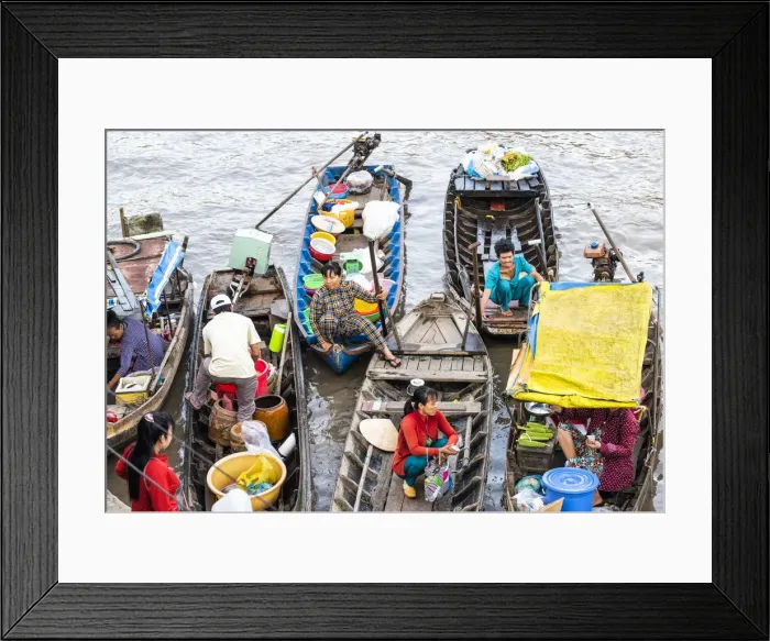 Framed Print : Early morning floating market in Mekong Delta, Vietnam Framed Print : Early morning floating market in Mekong Delta, Vietnam
