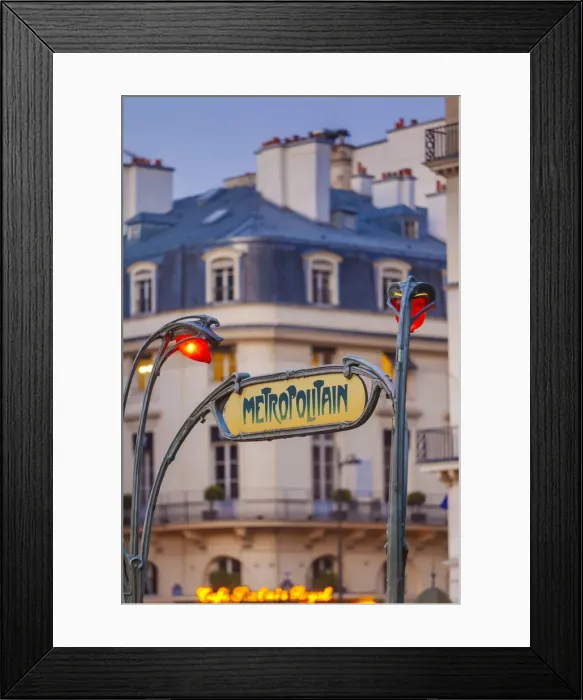 Framed Print : France, Paris, metro sign at dusk Framed Print : France, Paris, metro sign at dusk