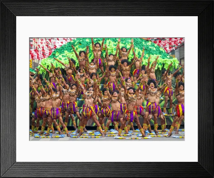 Framed Print : Tribu Paghidaet from La Paz, Iloilo City perform during the 2015 Dinagyang Festival