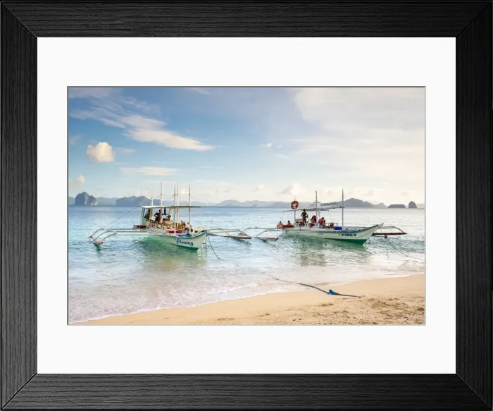 Framed Print : Outrigger boats anchored at Dilumacad Island (Helicopter Island), El Nido, Palawan Framed Print : Outrigger boats anchored at Dilumacad Island (Helicopter Island), El Nido, Palawan