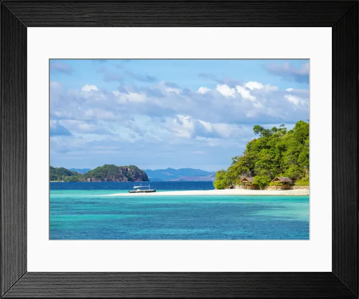 Framed Print : Small boat on the beach at Malacory Island, Coron, Palawan, Philippines Framed Print : Small boat on the beach at Malacory Island, Coron, Palawan, Philippines